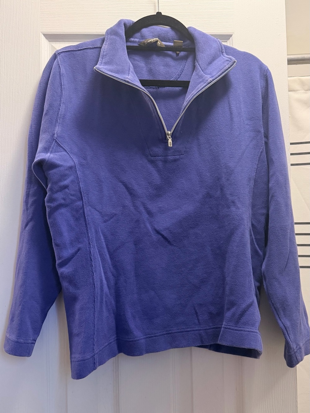 Tommy Bahama women’s Zip-Up Pullover Sweater in Periwinkle Blue
